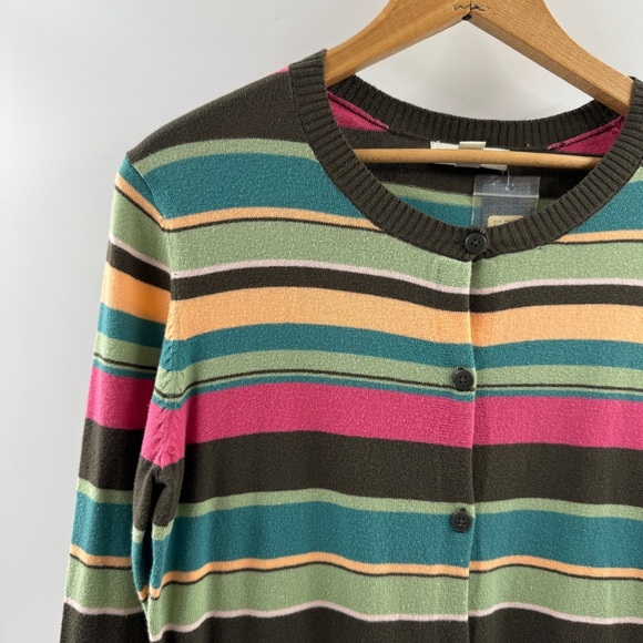 Cherokee Multi-Stripe Button-Up Sweater Size Small NWT - Picture 2 of 7